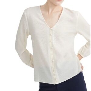 Madewell ivory v neck blouse- size medium